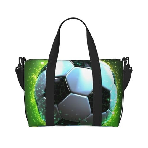 Sporttasche Damen Herren Reisetasche Seesack Fun Eichhörnchen Weekender Tasche Canvas Tragetasche für Übernachtung für Reisen Schwimmen Fitness Workout Sporttasche Seesack, Cool Fußball Ball, One size von KLOPH