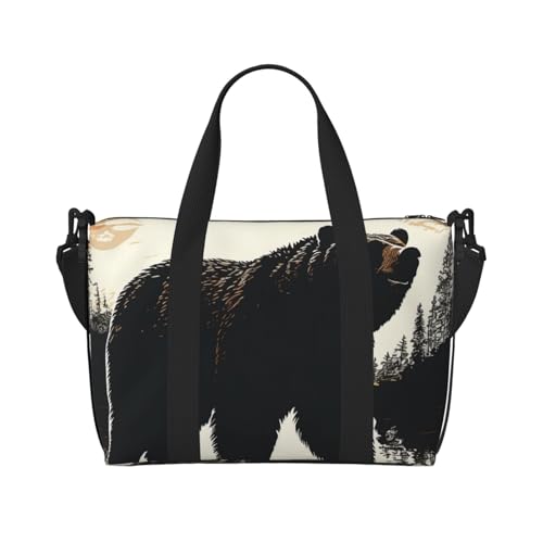 Sporttasche für Damen und Herren, Reisetasche, Goldenen Retriever, Wochenendtasche, Segeltuch, Handgepäcktasche für Reisen, Schwimmen, Fitness, Workout, Sport, Bären-Silhouette, Einheitsgröße Sporttasche für Damen und Herren, Reisetasche, Goldenen Retriever, Wochenendtasche, Segeltuch, Handgepäcktasche für Reisen, Schwimmen, Fitness, Workout, Sport, Bären-Silhouette, Einheitsgröße von KLOPH