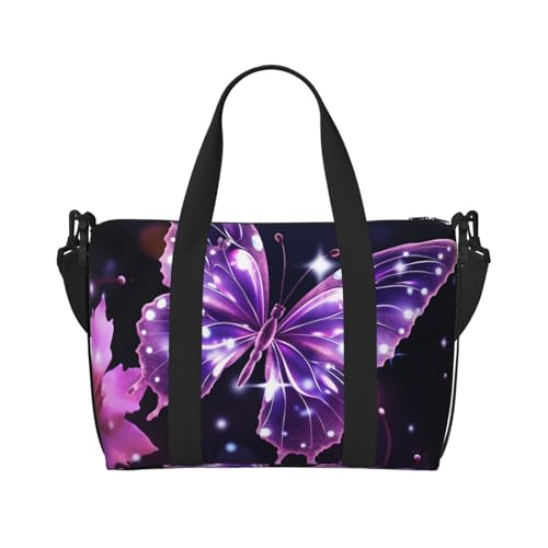Sporttasche für Damen und Herren, Reisetasche, süßer Schmetterling, Lila, Segeltuch-Reisetasche für Reisen, Schwimmen, Fitness, Training, Schöner lila Schmetterling., one size Sporttasche für Damen und Herren, Reisetasche, süßer Schmetterling, Lila, Segeltuch-Reisetasche für Reisen, Schwimmen, Fitness, Training, Schöner lila Schmetterling., one size von KLOPH