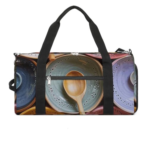 Sporttasche für Damen und Herren, mit Schuh- und Nassfach, Reisetasche, Schüsseln und Teller, Wochenendtasche, Handgepäcktasche für Schwimmen, Fitness, Workout, Sport, Seesack, Stil 7, Einheitsgröße, Sporttasche für Damen und Herren, mit Schuh- und Nassfach, Reisetasche, Schüsseln und Teller, Wochenendtasche, Handgepäcktasche für Schwimmen, Fitness, Workout, Sport, Seesack, Stil 7, Einheitsgröße, von KLOPH