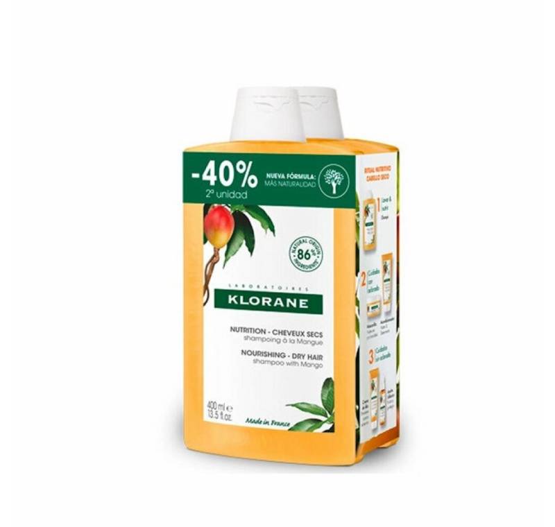 KLORANE Haarshampoo Trockenes Haar Shampoo Mango 2x400ml von KLORANE