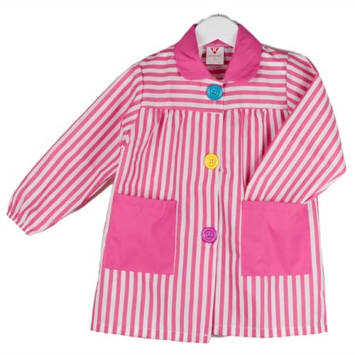KLOTTZ Baby-Schulkittel, gestreift, Mädchen, fuchsia, 7 von KLOTTZ