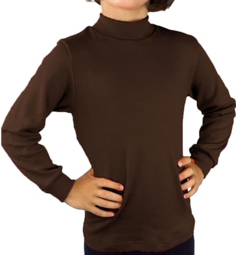 KLOTTZ -POLO44 Langarm-T-Shirt für Kinder und Jugendliche mit hohem Kragen, für Halloween, Sportbekleidung, Schuluniformen, Weihnachten, Cosplay, Baumwolle., braun, 14-16 Jahre von KLOTTZ