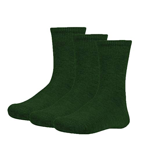 KLOTTZ Kinder Baumwolle Socken 3 Paar. Schuluniform. Dunkelgrün. 32/34 von KLOTTZ