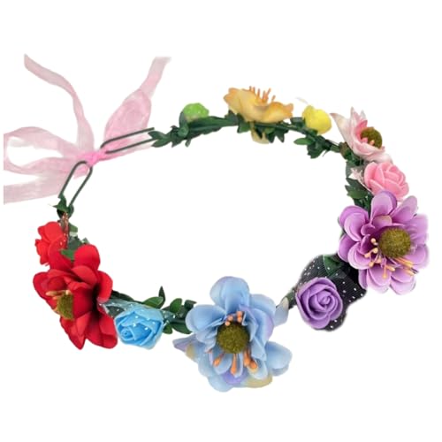 Buntes Haarband Braut Blumen Stirnbänder Blumen Haarband Frauen Blumengirlanden Haarkranz Für Anlass Stoff Blumen Stirnbänder von KLOVA