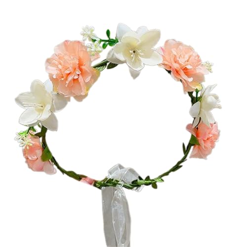 Elegantes Blumenkranz Stirnband Verstellbares Blumen Haarband Haardekorationen Girlanden Stirnband Für Braut Strand Hochzeit Blumen Hairhoop Für Party von KLOVA