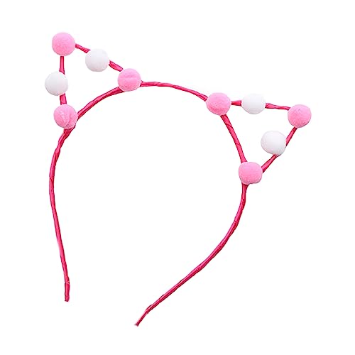 KLOVA Kinder Cartoon Katze Ohr Form Stirnband mit Pompons Dekors Haar Hoop Karneval Aufführungen Live Broadcast Kopfschmuck von KLOVA