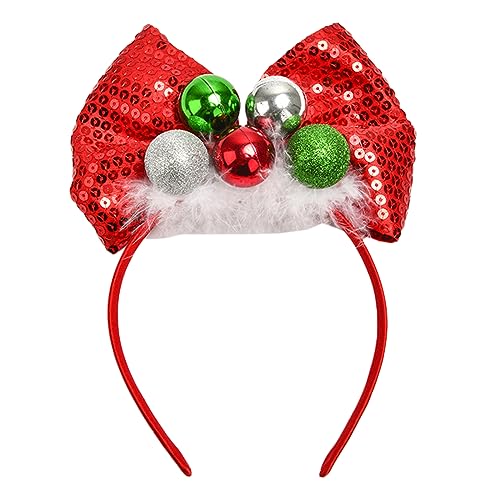KLOVA Rote Pailletten Bowknot Form Stirnband Mode Kopfbedeckung Mehrzweck Weihnachten Party Aufführungen Haar Hoop für Damen von KLOVA