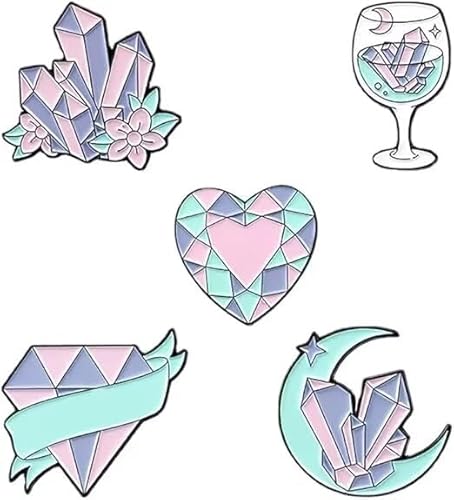 5 Pcs Cartoon Diamant Brosche Pin Kragen Abzeichen Kleidung Tasche Zubehör Frauen Jungen Mädchen Jungen von KLUFO
