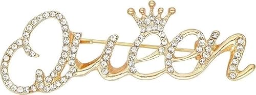 Gorgeous Crown Letter Brosche Damen Jacke Jacke Kleid Hut Schal Schal Brosche Pin Badge Accessoire Schmuck Geschenk von KLUFO