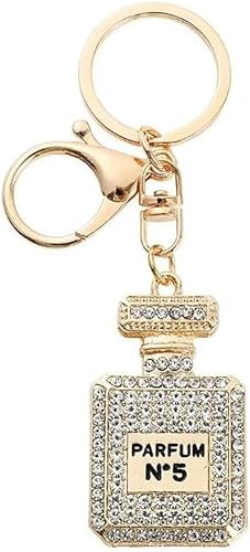 KLUFO Strass Schlüsselanhänger Parfümflasche Schlüsselanhänger Kristall Auto Schlüsselanhänger Brieftasche Schlüsselschmuck Kristall Strass Geschenk für Frauen Mädchen von KLUFO