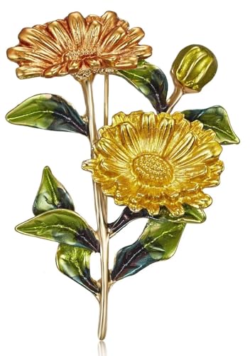 Mode kleine Gänseblümchen Brosche Damen Öl Tropfen Blume Brosche Korsage Korsage Pin Kleidung Schal Schal Hut Dekoration Zubehör von KLUFO