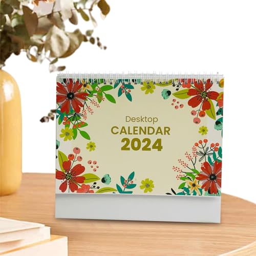 Tischkalender 2024 | 12 monatliche Tischkalender | Januar 2024 – Dezember 2024, 22,9 x 17,8 cm Schleifkalender, Ihr persönlicher Tagesplaner für den Schreibtisch zu Hause Klufo von KLUFO