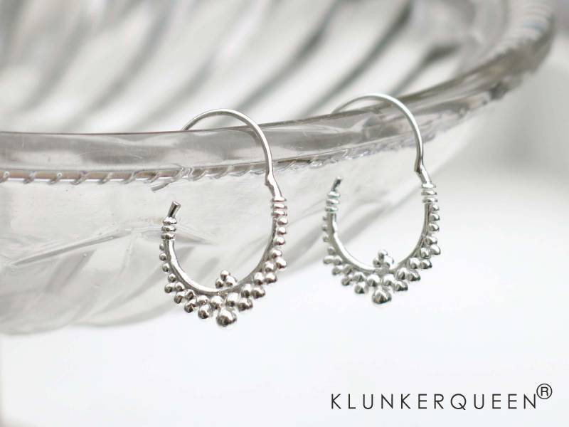 Creolen Offen in 925Er Silber, Orientaliscche Verzierungen, Silberschmuck Creolen Offen in 925Er Silber, Orientaliscche Verzierungen, Silberschmuck von KLUNKERQUEEN