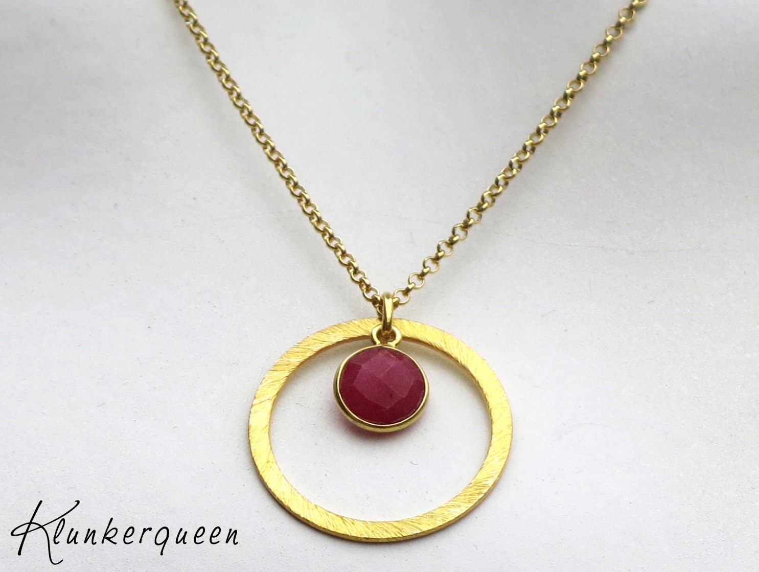 Kette, Gold Mit Rubin von KLUNKERQUEEN