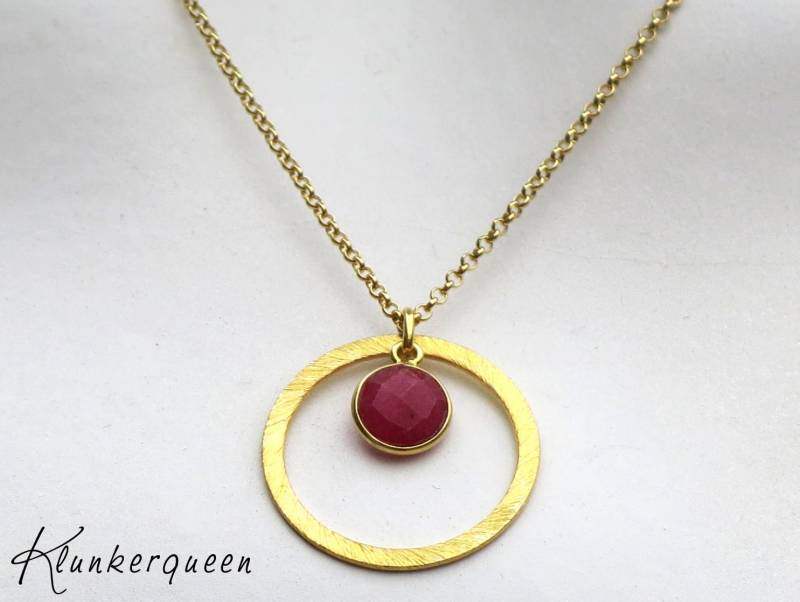Kette, Gold Mit Rubin von KLUNKERQUEEN