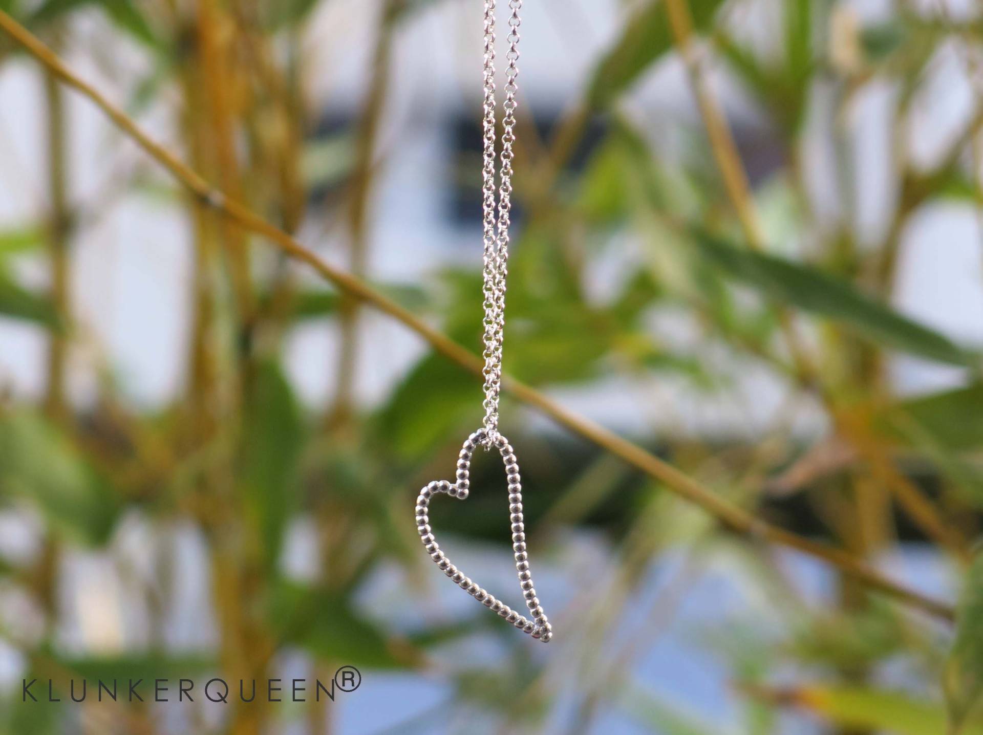 Kurze Kette Mit Herzanhänger in Silber, Herzkette, Herz, 925Er Freundschaftsschmuck, Hochzeit von KLUNKERQUEEN