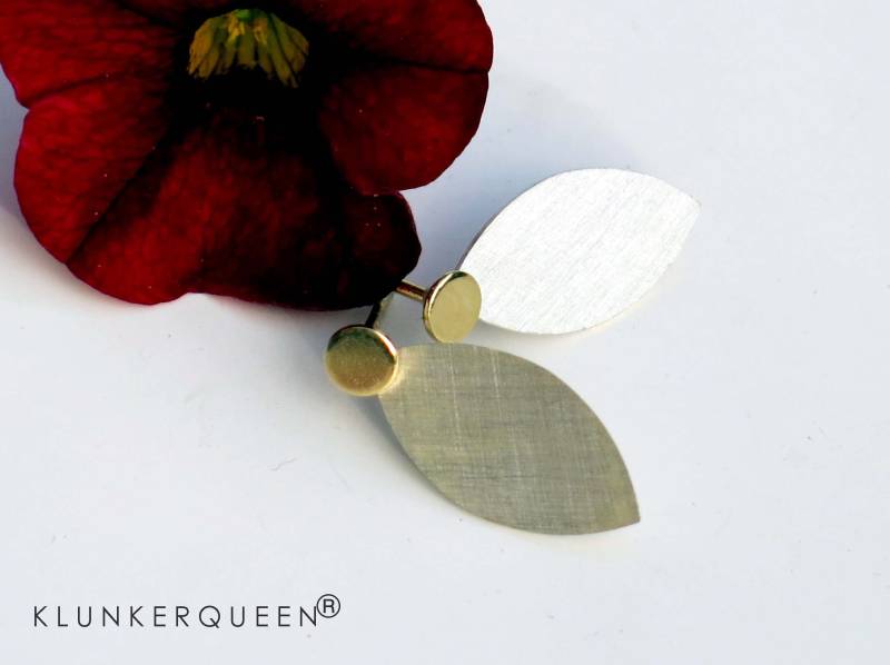 Ovale, Feine Ohrstecker in Silber Und Gold von KLUNKERQUEEN