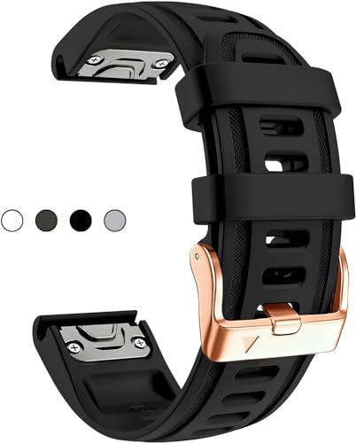 KLVN 20 mm schnelles Ersatzarmband aus weichem Silikon für Garmin fenix 5S/5S Plus/6S/7S/Instinct 2S/D2, mit rotgoldener Schnalle, atmungsaktiv, wasserdicht, Armband-Zubehör, Einheitsgröße, Achat von KLVN