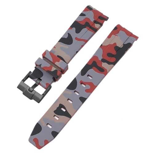 KLVN Camouflage-Armband für Omega für Swatch MoonSwatch, gebogenes Ende, Silikon-Gummi-Armband, für Herren und Damen, Sportuhrenarmband, Zubehör, 20 mm, 20 mm, Achat von KLVN