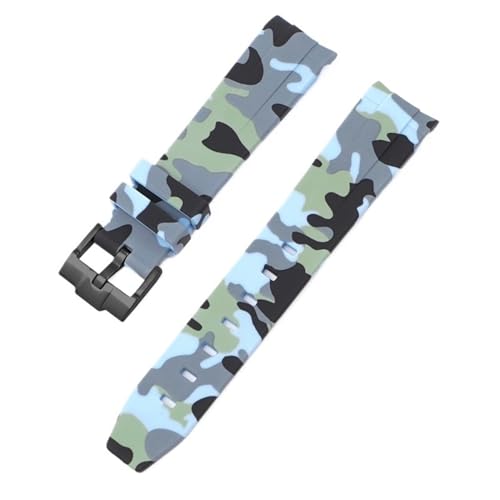 KLVN Camouflage-Armband für Omega für Swatch MoonSwatch, gebogenes Ende, Silikon-Gummi-Armband, für Herren und Damen, Sportuhrenarmband, Zubehör, 20 mm, 20 mm, Achat von KLVN