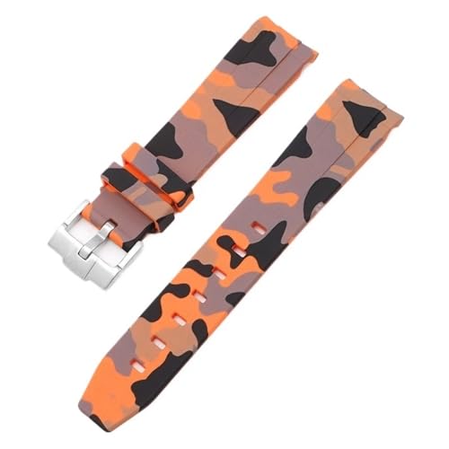 KLVN Camouflage-Armband für Omega für Swatch MoonSwatch, gebogenes Ende, Silikon-Gummi-Armband, für Herren und Damen, Sportuhrenarmband, Zubehör, 20 mm, 20 mm, Achat von KLVN