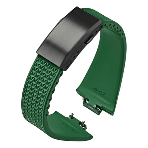 KLVN Fluorkautschukarmband für Tissot PRX Series Super Player 35 mm 40 mm Damen Herren FKM Schnellverschluss-Uhrenarmband mit Faltschließe 11 mm 12 mm(Green02,11mm) von KLVN