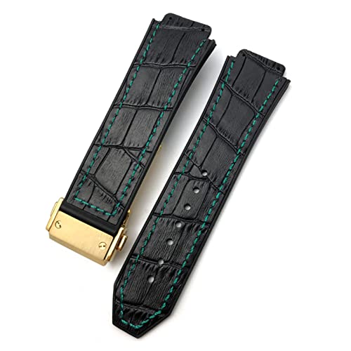 KLVN Uhrenarmband aus Rindsleder, 20 mm, 22 mm, 25 mm x 19 mm, für Hublot-Uhrenarmband, Kalbsleder, Silikon-Armbänder, Sport, 20X14x18mm, Achat von KLVN