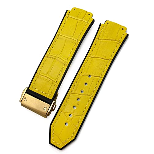 KLVN Uhrenarmband aus Rindsleder, 20 mm, 22 mm, 25 mm x 19 mm, für Hublot-Uhrenarmband, Kalbsleder, Silikon-Armbänder, Sport, 28x19x24mm, Achat von KLVN