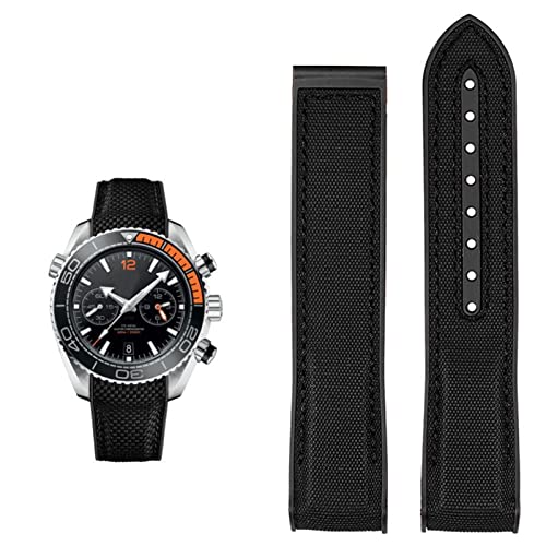 KLVN Uhrenarmband für Omega 300 Seamaster 600 Planet Ocean Silikon-Nylonarmband, Uhrenzubehör, Uhrenarmband, Kette 20 mm, 22 mm, 22 mm, Achat von KLVN