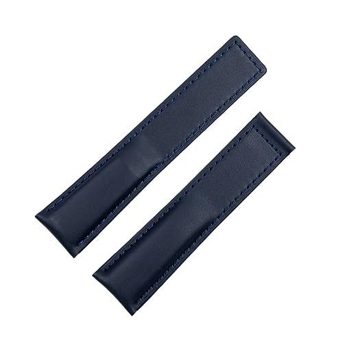 KLVN Zum SCHILD Zum Heuer Gurt Monaco Carrera Handgelenkband Frosted Kalbslederqualität Leder -Uhrband -Armband 22mm Uhrenband(Blue Blue Line) von KLVN