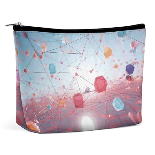 KLWQR Abstrakte mehrfarbige Make-up-Tasche für Geldbörse, wasserdichte Kosmetiktasche, Make-up-Tasche mit Reißverschluss, Reise-Kulturbeutel, Organizer für Damen, Stil, Einheitsgröße, Stil:, von KLWQR