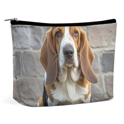 KLWQR Basset Hound Make-up-Tasche für Geldbörse, wasserdichte Kosmetiktasche, Make-up-Tasche mit Reißverschluss, Reise-Kulturbeutel, Organizer für Damen, Stil, Einheitsgröße von KLWQR