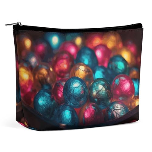 KLWQR Bunte Bälle, Make-up-Tasche für Geldbörse, wasserdichte Kosmetiktasche, Make-up-Tasche mit Reißverschluss, Reise-Kulturbeutel, Organizer für Damen, Stil, Einheitsgröße, Stil:, Einheitsgröße von KLWQR