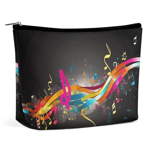 KLWQR Bunte Make-up-Tasche mit Musiknoten für Geldbörse, wasserdichte Kosmetiktasche, Make-up-Tasche mit Reißverschluss, Reise-Kulturbeutel, Organizer für Damen, Stil, Einheitsgröße, Stil:, von KLWQR