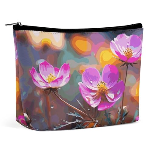 KLWQR Bunte kleine Make-up-Tasche mit Blumenmotiv für Geldbörse, wasserdichte Kosmetiktasche, Make-up-Tasche mit Reißverschluss, Reise-Kulturbeutel, Organizer für Damen, Stil, Einheitsgröße, Stil:, von KLWQR