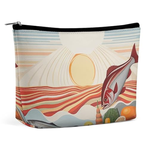 KLWQR Calm Waters Make-up-Tasche für Geldbörse, wasserdichte Kosmetiktasche, Make-up-Tasche mit Reißverschluss, Reise-Kulturbeutel, Organizer für Damen, Stil, Einheitsgröße, Stil:, Einheitsgröße von KLWQR