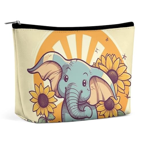KLWQR Cheery Elefanten-Make-up-Tasche für Geldbörse, wasserdichte Kosmetiktasche, Make-up-Tasche mit Reißverschluss, Reise-Kulturbeutel, Organizer für Damen, Stil, Einheitsgröße von KLWQR