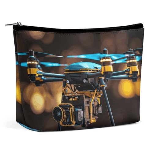 KLWQR Drohnen-Make-up-Tasche für Geldbörse, wasserdichte Kosmetiktasche, Make-up-Tasche mit Reißverschluss, Reise-Kulturbeutel, Organizer für Damen, Stil, Einheitsgröße, Stil:, Einheitsgröße von KLWQR