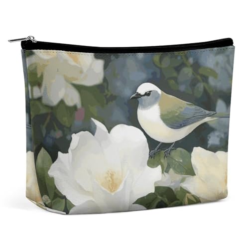 KLWQR Gardenia Make-up-Tasche mit Blumenmotiv und Vögeln, wasserdichte Kosmetiktasche, Make-up-Tasche mit Reißverschluss, Reise-Kulturbeutel, Organizer für Damen, Stil, Einheitsgröße, Stil:, KLWQR Gardenia Make-up-Tasche mit Blumenmotiv und Vögeln, wasserdichte Kosmetiktasche, Make-up-Tasche mit Reißverschluss, Reise-Kulturbeutel, Organizer für Damen, Stil, Einheitsgröße, Stil:, von KLWQR