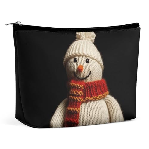 KLWQR Gestrickter Schneemann-Make-up-Tasche für Geldbörse, wasserdichte Kosmetiktasche, Make-up-Tasche mit Reißverschluss, Reise-Kulturbeutel, Organizer für Damen, Stil, Einheitsgröße, Stil:, von KLWQR