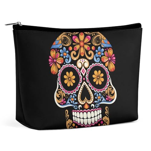 KLWQR Handgezeichneter Totenkopf-Make-up-Tasche für Geldbörse, wasserdichte Kosmetiktasche, Make-up-Tasche mit Reißverschluss, Reise-Kulturbeutel, Organizer für Damen, Stil, Einheitsgröße, Stil:, KLWQR Handgezeichneter Totenkopf-Make-up-Tasche für Geldbörse, wasserdichte Kosmetiktasche, Make-up-Tasche mit Reißverschluss, Reise-Kulturbeutel, Organizer für Damen, Stil, Einheitsgröße, Stil:, von KLWQR