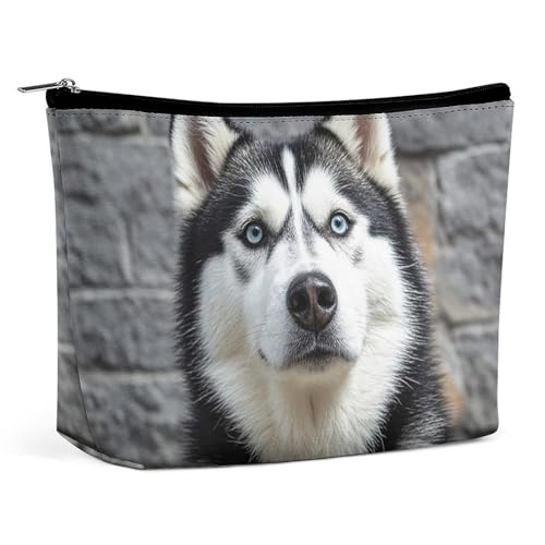 KLWQR Husky Hunde-Make-up-Tasche für Geldbörse, wasserdichte Kosmetiktasche, Make-up-Tasche mit Reißverschluss, Reise-Kulturbeutel, Organizer für Damen, Stil, Einheitsgröße von KLWQR