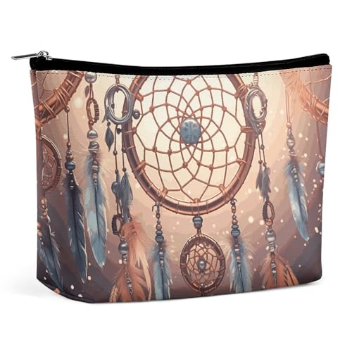 KLWQR Indianer-Traumfänger-Make-up-Tasche für Geldbörse, wasserdichte Kosmetiktasche, Make-up-Tasche mit Reißverschluss, Reise-Kulturbeutel, Organizer für Damen, Stil, Einheitsgröße, Stil:, von KLWQR