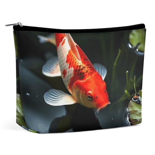 KLWQR Kosmetiktasche mit Fischmotiv im Teich, wasserdichte Kosmetiktasche, Make-up-Tasche mit Reißverschluss, Reise-Kulturbeutel, Organizer für Damen, Stil, Einheitsgröße, Stil:, Einheitsgröße von KLWQR