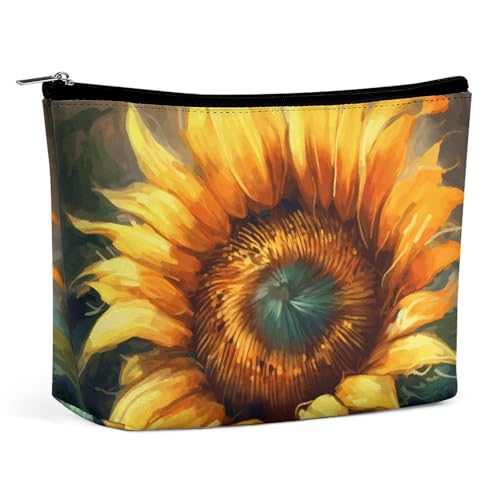 KLWQR Kosmetiktasche mit Sonnenblumen-Motiv, wasserdicht, Kosmetiktasche mit Reißverschluss, Reise-Kulturbeutel, Organizer für Damen, Stil, Einheitsgröße, Stil:, Einheitsgröße von KLWQR