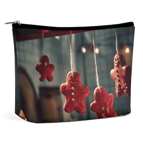 KLWQR Kosmetiktasche mit Weihnachtsmotiv, wasserdicht, mit Reißverschluss, Reise-Kulturbeutel, Organizer für Damen, Einheitsgröße, Rot, Stil:, Einheitsgröße von KLWQR