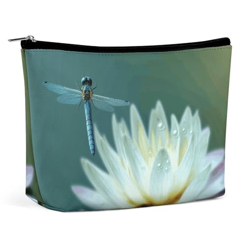 KLWQR Libelle mit Seerose, Make-up-Tasche für Geldbörse, wasserdichte Kosmetiktasche, Make-up-Tasche mit Reißverschluss, Reise-Kulturbeutel, Organizer für Damen, Stil, Einheitsgröße, Stil:, KLWQR Libelle mit Seerose, Make-up-Tasche für Geldbörse, wasserdichte Kosmetiktasche, Make-up-Tasche mit Reißverschluss, Reise-Kulturbeutel, Organizer für Damen, Stil, Einheitsgröße, Stil:, von KLWQR
