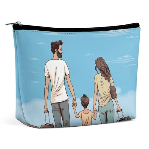 KLWQR Make-up-Tasche für Familienausflug, wasserdicht, Kosmetiktasche, Make-up-Tasche mit Reißverschluss, Reise-Kulturbeutel, Organizer für Damen, Stil, Einheitsgröße, Stil:, Einheitsgröße von KLWQR