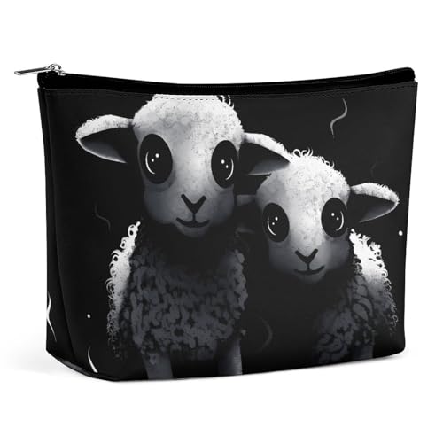 KLWQR Make-up-Tasche mit Animations-Lamm für Geldbörse, wasserdichte Kosmetiktasche, Make-up-Tasche mit Reißverschluss, Reise-Kulturbeutel, Organizer für Damen, Stil, Einheitsgröße, Stil:, von KLWQR